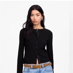 Madewell Flared Sleeve Black Cardigan NWT
